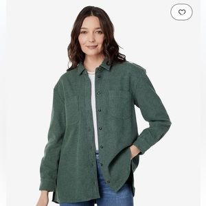 Madewell Solid Flannel Straight Hem Oversized Shirt Small minimalist chic